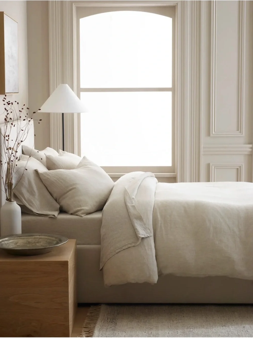 New Quince European Linen Duvet Cover Set Full/Queen - Chambray $194